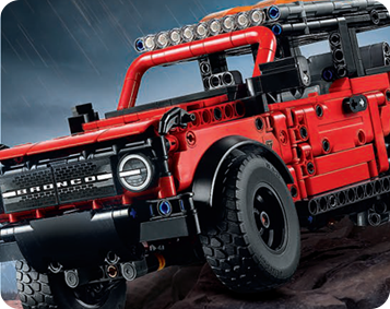 Red toy off-road jeep