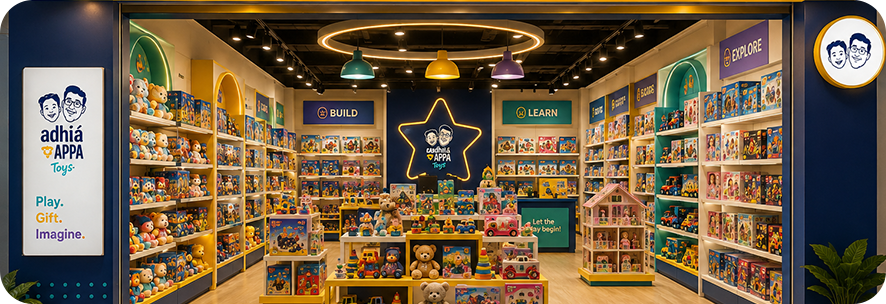 Adhira & Appa toy store interior